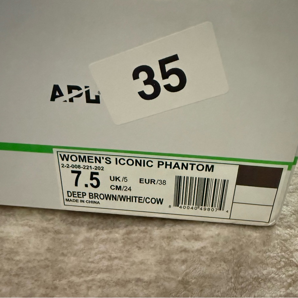 NIB APL Women's Iconic Phantom Shoes Sneakers Deep Brown/ White/Cow 7.5 - Picture 8 of 10